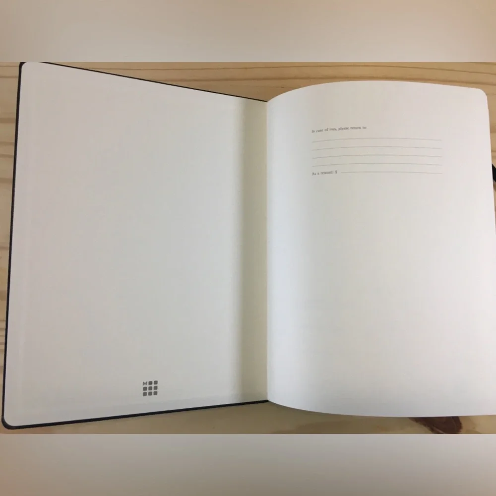 Moleskine Black Hardcover Lined Notebook Journal w/ Elastic Closure Ribbon Black